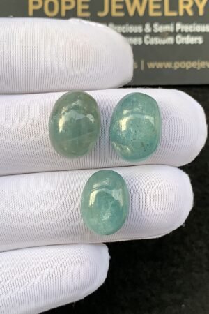 Natural Aqua Kyanite Gemstone Smooth Oval Shape Cabochon High Quality Loose Gemstones For Jewelry Making 14-15 MM Size 3 Pcs SM24935