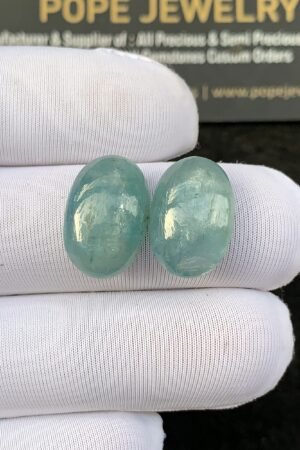 Natural Aqua Kyanite Gemstone Smooth Oval Shape Cabochon High Quality Loose Gemstones For Jewelry Making 16x11 MM Size 2 Pcs SM24936