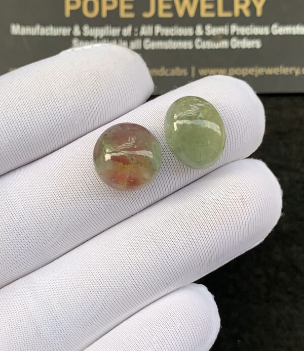 Natural Water Melon Tourmaline Gemstone Smooth Mix Shape Cabochon High Quality Loose Gemstones For Jewelry Making 12-13 MM Size 2 Pcs SM24938 - Image 2
