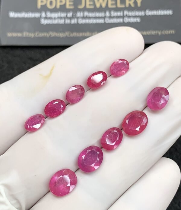 Natural Pink Sapphire Gemstone Faceted Cut Oval Shape High Quality Loose Gemstones For Jewelry Making 7-9 MM Size 10 Pcs SM24687