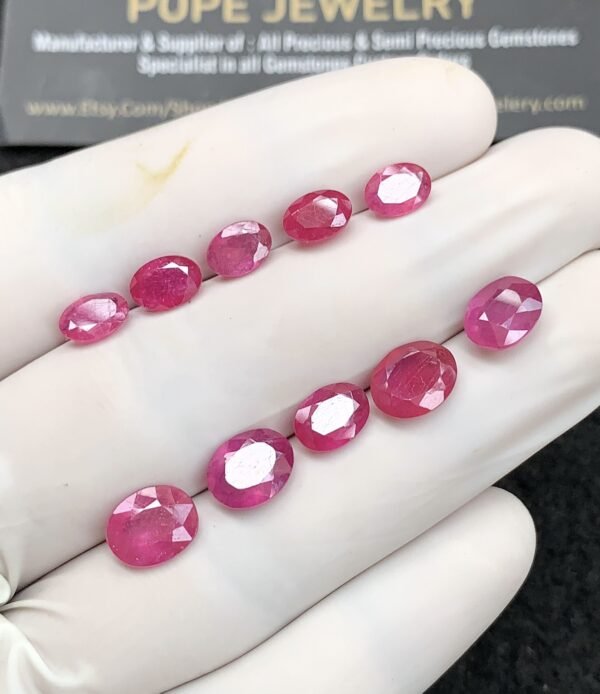 Natural Pink Sapphire Gemstone Faceted Cut Oval Shape High Quality Loose Gemstones For Jewelry Making 7-9 MM Size 10 Pcs SM24687 - Image 2