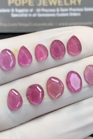 Natural Pink Sapphire Gemstone Step Cut Fancy Shape Cabochon High Quality Loose Gemstones For Jewelry Making 7-9 MM Size 10 Pcs SM24696