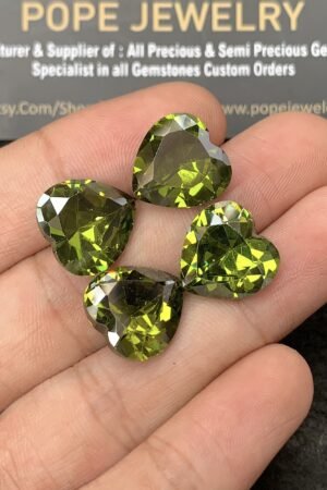 Zircon Gemstone Faceted Cut Heart Shape High Quality Loose Gemstones For Jewelry Making 14 MM Size 4 Pcs SM24941
