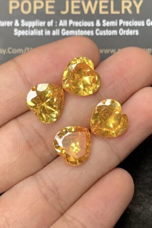 Zircon Gemstone Faceted Cut Heart Shape High Quality Loose Gemstones For Jewelry Making 12 MM Size 4 Pcs SM24943