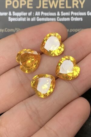 Zircon Gemstone Faceted Cut Heart Shape High Quality Loose Gemstones For Jewelry Making 12 MM Size 4 Pcs SM24944