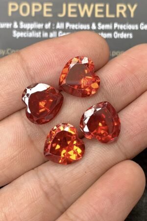 Zircon Gemstone Faceted Cut Heart Shape High Quality Loose Gemstones For Jewelry Making 12 MM Size 4 Pcs SM24945