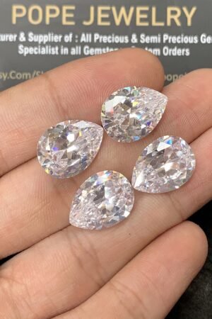 Zircon Gemstone Faceted Cut Pear Shape High Quality Loose Gemstones For Jewelry Making 16x12 MM Size 4 Pcs SM24946