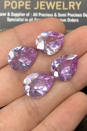 Zircon Gemstone Faceted Cut Pear Shape High Quality Loose Gemstones For Jewelry Making 16x12 MM Size 4 Pcs SM24947