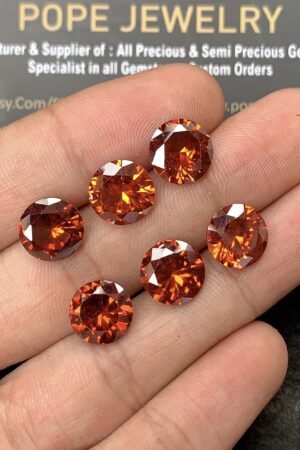 Zircon Gemstone Faceted Cut Round Shape High Quality Loose Gemstones For Jewelry Making 10 MM Size 6 Pcs SM24951