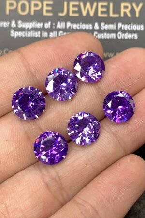 Zircon Gemstone Faceted Cut Round Shape High Quality Loose Gemstones For Jewelry Making 10 MM Size 6 Pcs SM24954