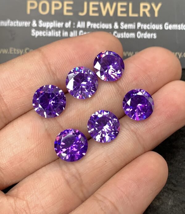 Zircon Gemstone Faceted Cut Round Shape High Quality Loose Gemstones For Jewelry Making 10 MM Size 6 Pcs SM24954