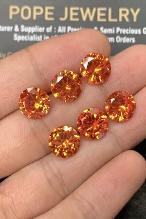 Zircon Gemstone Faceted Cut Round Shape High Quality Loose Gemstones For Jewelry Making 10 MM Size 6 Pcs SM24955