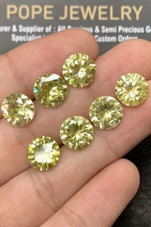 Zircon Gemstone Faceted Cut Round Shape High Quality Loose Gemstones For Jewelry Making 10 MM Size 7 Pcs SM24956