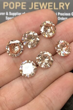 Zircon Gemstone Faceted Cut Round Shape High Quality Loose Gemstones For Jewelry Making 10 MM Size 6 Pcs SM24957