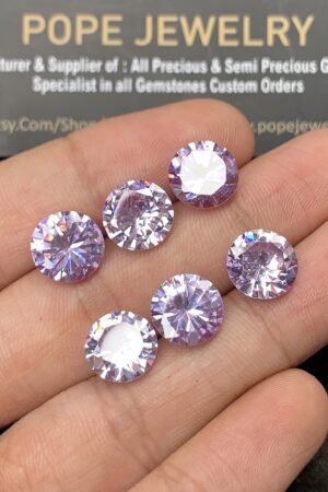 Zircon Gemstone Faceted Cut Round Shape High Quality Loose Gemstones For Jewelry Making 10 MM Size 6 Pcs SM24958