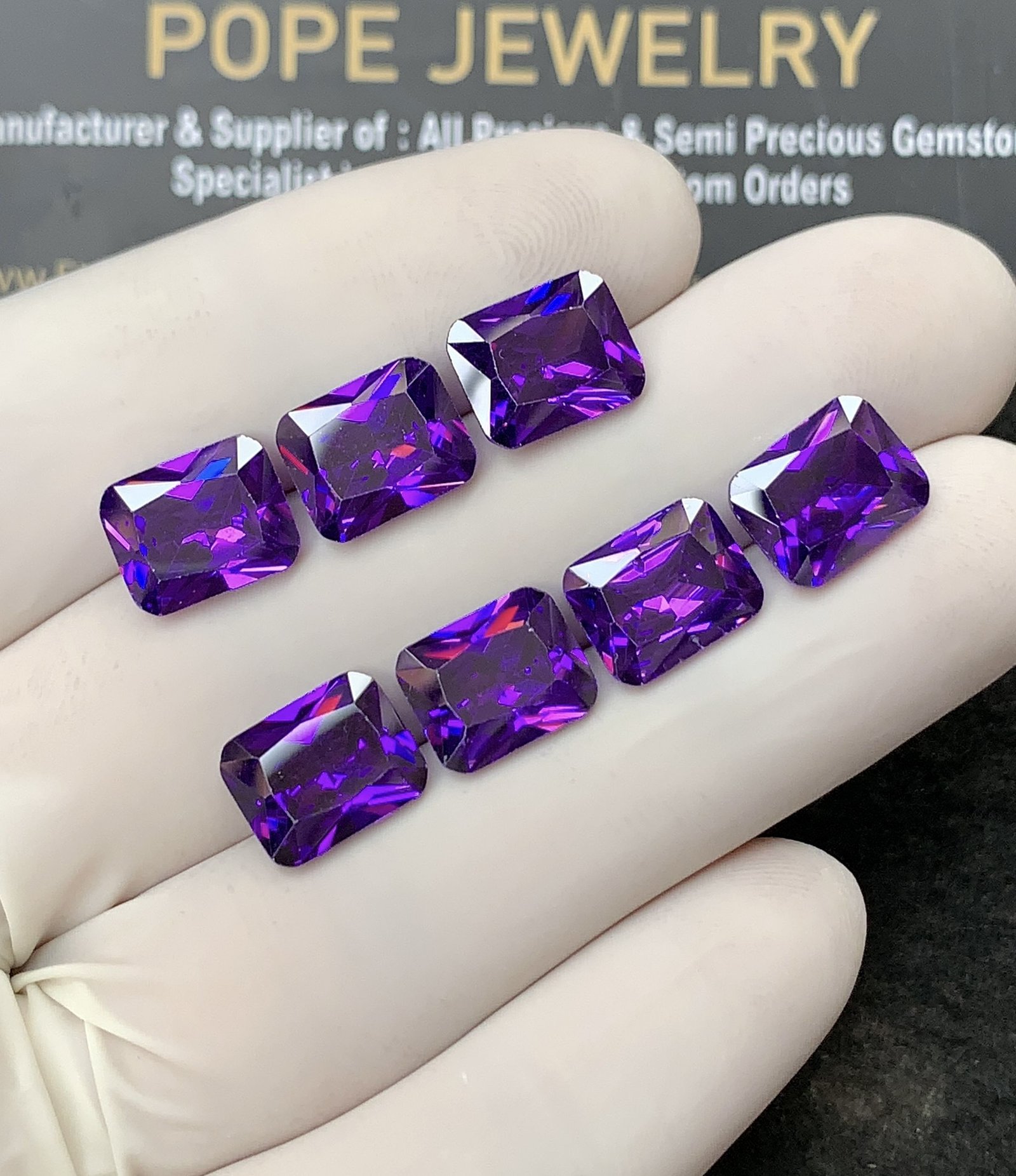 Zircon Gemstone Faceted Cut Rectangle Shape High Quality Loose Gemstones For Jewelry Making 10x8 MM Size 7 Pcs SM24964