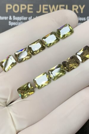 Zircon Gemstone Faceted Cut Rectangle Shape High Quality Loose Gemstones For Jewelry Making 8x6 MM Size 10 Pcs SM24967