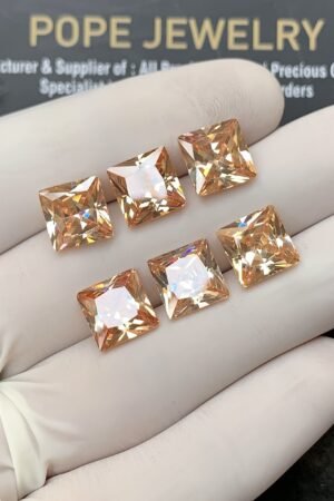 Zircon Gemstone Faceted Cut Cushion Shape High Quality Loose Gemstones For Jewelry Making 9 MM Size 6 Pcs SM24969