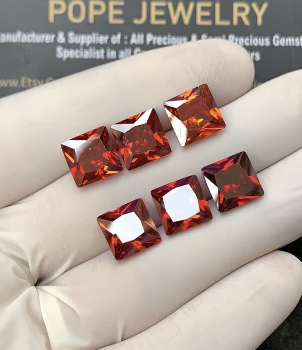 Zircon Gemstone Faceted Cut Cushion Shape High Quality Loose Gemstones For Jewelry Making 9 MM Size 6 Pcs SM24970