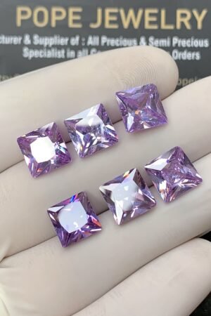 Zircon Gemstone Faceted Cut Cushion Shape High Quality Loose Gemstones For Jewelry Making 9 MM Size 6 Pcs SM24971