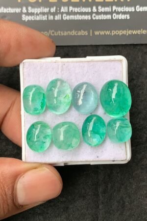 Natural Beryl Gemstone Smooth Mix Shape Cabochon High Quality Loose Gemstones For Jewelry Making 9-14 MM Size 8 Pcs V3022