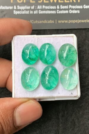 Natural Beryl Gemstone Smooth Oval Shape Cabochon High Quality Loose Gemstones For Jewelry Making 13-15 MM Size 6 Pcs V3026
