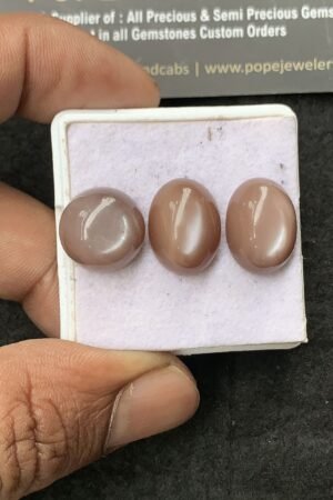Natural Peach Moonstone Gemstone Smooth Mix Shape Cabochon High Quality Loose Gemstones For Jewelry Making 14-16 MM Size 3 Pcs V3040