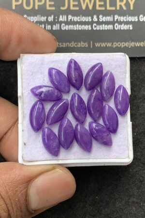 Charoite Quartz Gemstone Smooth Marquise Shape Cabochon High Quality Loose Gemstones For Jewelry Making 11-12 MM Size 17 Pcs V3063
