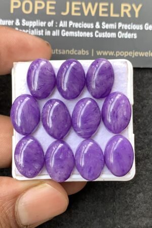 Charoite Quartz Gemstone Smooth Oval Shape Cabochon High Quality Loose Gemstones For Jewelry Making 14x10 MM Size 11 Pcs V3075