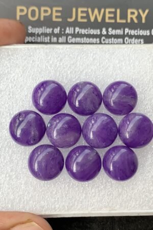 Charoite Quartz Gemstone Smooth Round Shape Cabochon High Quality Loose Gemstones For Jewelry Making 12 MM Size 10 Pcs V3077