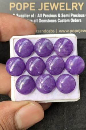 Charoite Quartz Gemstone Smooth Round Shape Cabochon High Quality Loose Gemstones For Jewelry Making 12 MM Size 10 Pcs V3078