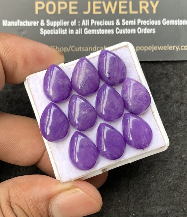 Charoite Quartz Gemstone Smooth Pear Shape Cabochon High Quality Loose Gemstones For Jewelry Making 14x10 MM Size 10 Pcs V3080 - Image 2
