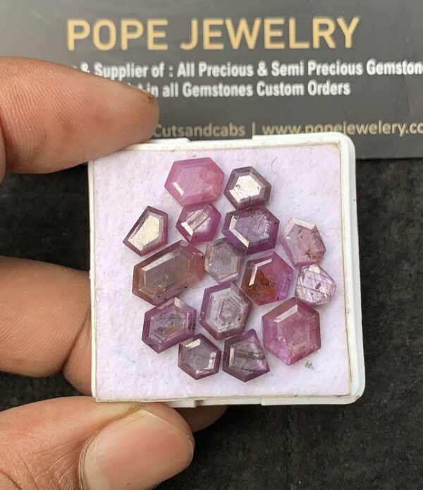 Natural Silky Sapphire Gemstone Step Cut Mix Shape Cabochon High Quality Loose Gemstones For Jewelry Making 6-12 MM Size 15 Pcs V3082