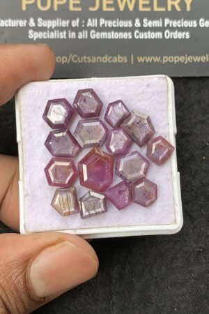Natural Silky Sapphire Gemstone Step Cut Mix Shape Cabochon High Quality Loose Gemstones For Jewelry Making 6-12 MM Size 15 Pcs V3091