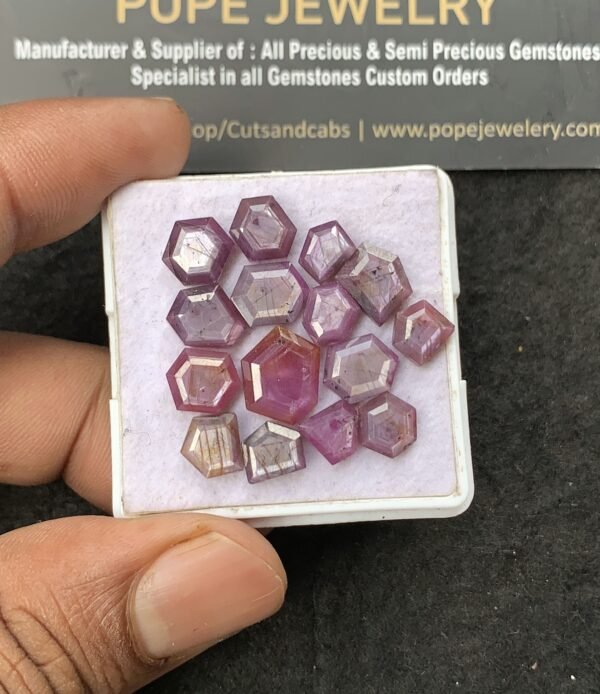 Natural Silky Sapphire Gemstone Step Cut Mix Shape Cabochon High Quality Loose Gemstones For Jewelry Making 6-12 MM Size 15 Pcs V3091