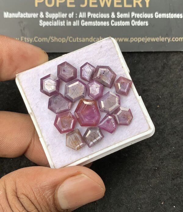 Natural Silky Sapphire Gemstone Step Cut Mix Shape Cabochon High Quality Loose Gemstones For Jewelry Making 6-12 MM Size 15 Pcs V3091 - Image 2
