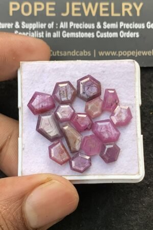 Natural Silky Sapphire Gemstone Step Cut Mix Shape Cabochon High Quality Loose Gemstones For Jewelry Making 7-10 MM Size 15 Pcs V3093