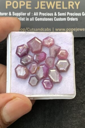 Natural Silky Sapphire Gemstone Step Cut Mix Shape Cabochon High Quality Loose Gemstones For Jewelry Making 6-10 MM Size 15 Pcs V3094