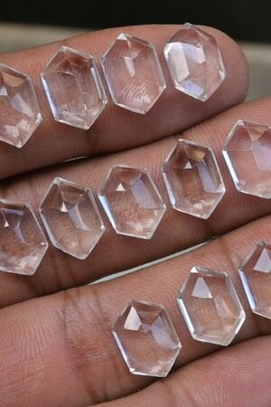 Natural Crystal Gemstone Step Cut Hexagon Shape Cabochon High Quality Loose Gemstones For Jewelry Making 12x8 MM Size 14 Pcs V3730