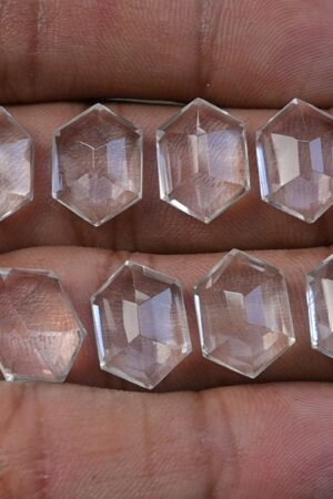 Natural Crystal Gemstone Step Cut Hexagon Shape Cabochon High Quality Loose Gemstones For Jewelry Making 14x10 MM Size 10 Pcs V3731