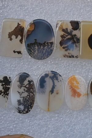 Natural Scenic Agate Gemstone Smooth Mix Shape Cabochon High Quality Loose Gemstone For Jewelry Making 14-17 MM Size 10 Pcs V3739