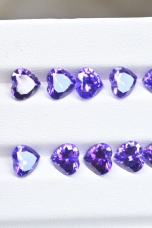 Zircon Gemstone Faceted Cut Heart Shape High Quality Loose Gemstones For Jewelry Making 7 MM Size 12 Pcs V3771