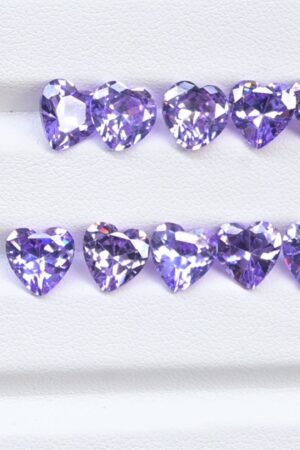Zircon Gemstone Faceted Cut Heart Shape High Quality Loose Gemstones For Jewelry Making 8 MM Size 10 Pcs V3772