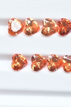 Zircon Gemstone Faceted Cut Heart Shape High Quality Loose Gemstones For Jewelry Making 8 MM Size 8 Pcs V3773