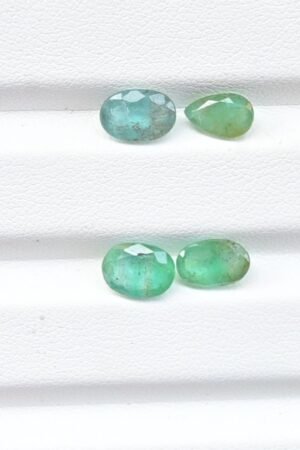 Natural Emerald Gemstone Faceted Cut Mix Shape High Quality Loose Gemstones For Jewelry Making 7-8 MM Size 4 Pcs V3780
