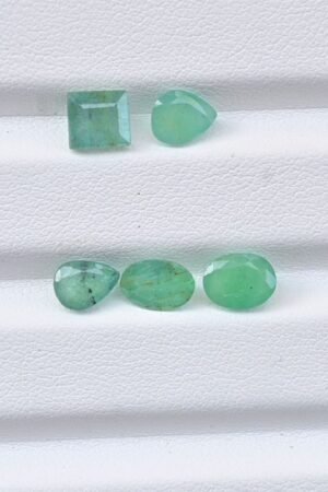 Natural Emerald Gemstone Faceted Cut Mix Shape High Quality Loose Gemstones For Jewelry Making 6-7 MM Size 5 Pcs V3782