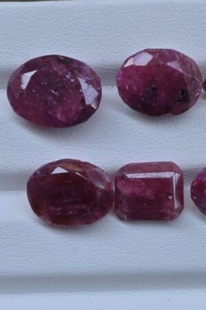 Natural Ruby Gemstone Faceted Cut Mix Shape Shape High Quality Loose Gemstones For Jewelry Making 11-15 MM Size 6 Pcs V3785