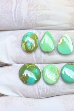 Natural Tibetan Turquoise Gemstone Smooth Mix Shape Cabochon High Quality Loose Gemstones For Jewelry Making 10-14 MM Size 8 Pcs V3793