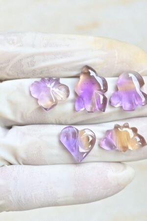 Natural Amethyst Gemstone Smooth Fancy Shape Cabochon High Quality Loose Gemstones For Jewelry Making 14-20 MM Size 5 Pcs V3941