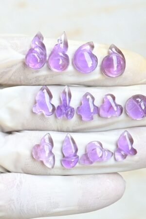 Natural Amethyst Gemstone Smooth Fancy Shape Cabochon High Quality Loose Gemstones For Jewelry Making 10-17 MM Size 13 Pcs V3942